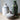 Rustic Two Tone Black White Gray Clay Vessel Vase Bottle Pot